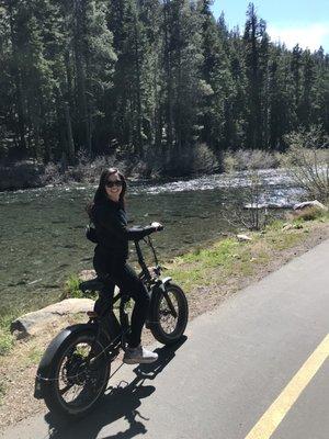 Rad bike mini on river trail