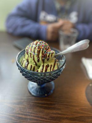 Green tea ice cream