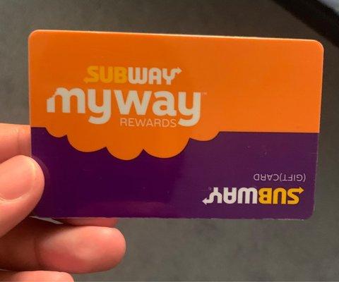 Subway Rewards/Gift Card