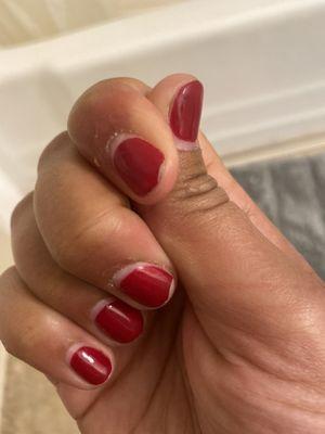 Gel polish didn't last and started to chip off after less than a week