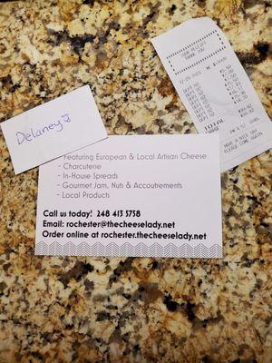 Back of their Business Card, My Receipt and CSR "Delaney" was Very Helpful with My purchases.  Friday 12/29/2023