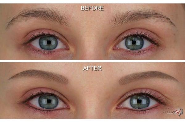 MicroArt Eyebrows and Eyeliner - Before & After