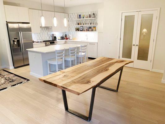 Maple live-edge in Seaport condo.