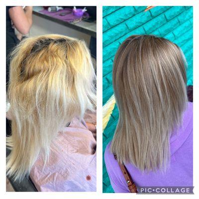 Root touch and and some icy blonde