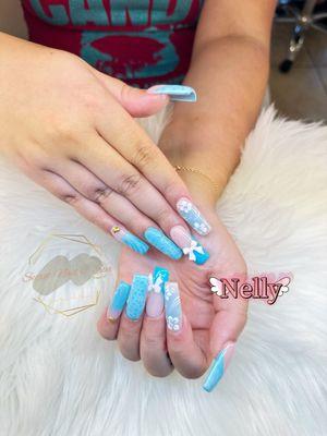 Acrylic nails 3D designs from Nelly.