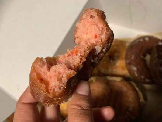 Strawberry shortcake cake doughnut