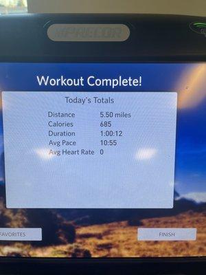 Treadmill run, finished!!!