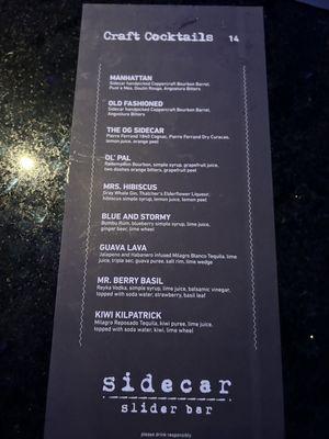 Cocktail Menu