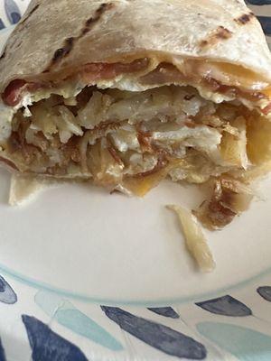 Bacon breakfast burrito