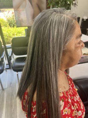 My client was so happy with her keratin treatment