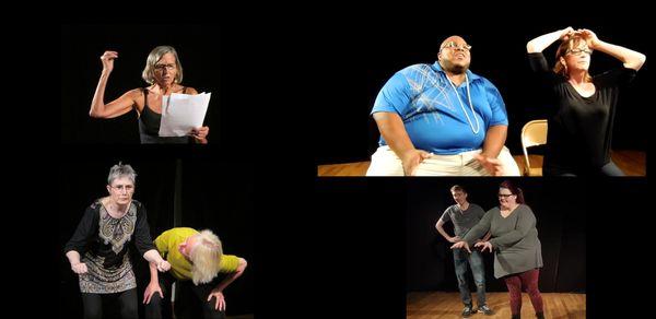 Montage of improv scenes & players