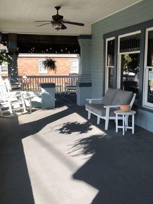 Big porch perfect for rocking before or after service