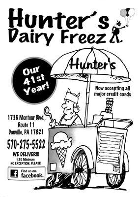 Hunter's Dairy Freez Menu - 2021