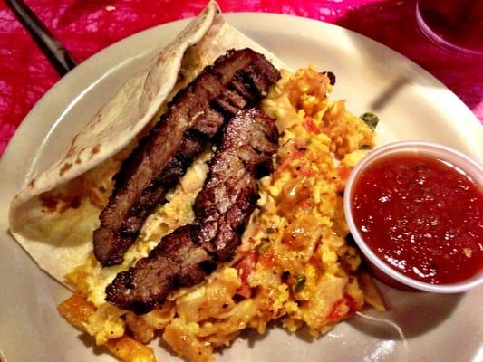 Migas and fajitas (a la carte)