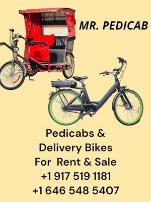 Pedicabs rentals
Delivery bikes 
Shabbat rides in Brooklyn and Deal