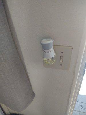 A very potent air freshener to mask the smell of the room.