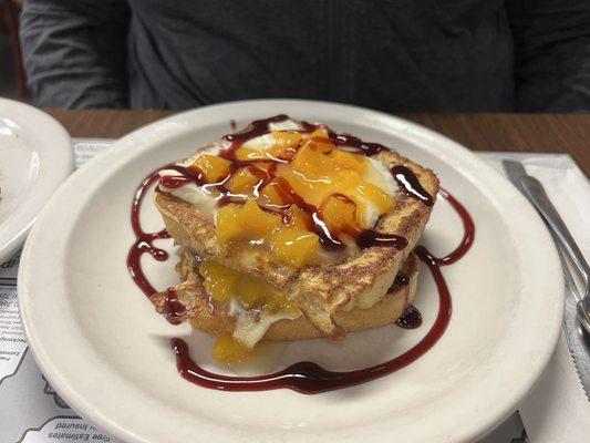 Peach Melba French toast