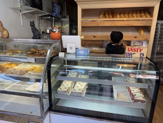 Inside the bread bakery ( located on the corner of manhattan ave)