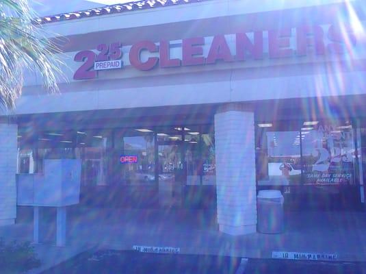 Exterior sign reads "$2.25 Cleaners", not Bronco Cleaners. Hopefully, this will make the storefront easier to spot in this somew