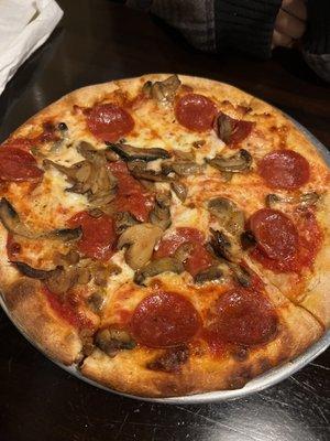 Create your own personal pizza (pepperoni w/ mushrooms)