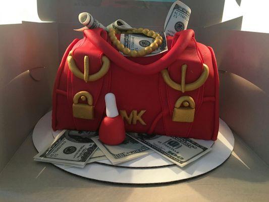 A MK purse full of money?  Nope!  A completely edible cake.