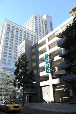 View of the 6th & K Parkade with the Omni Hotel in the background.