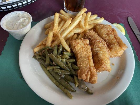 Fish and chips - the dill tartar sauce was so tasty!