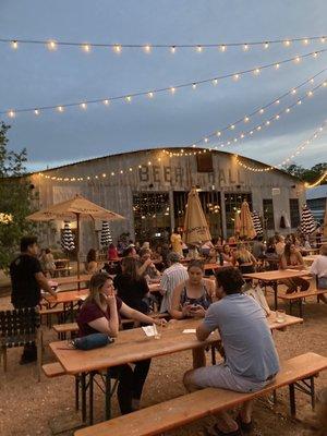 Patio facing the barn like brewery