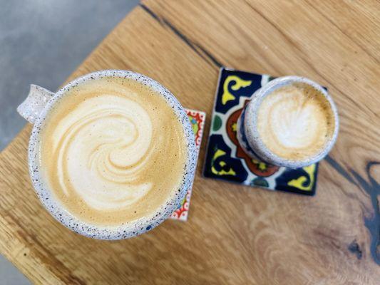 Cuban latte and cortado