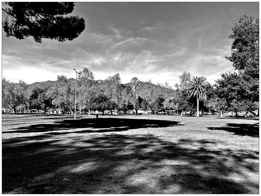 Park overlooking the San Gabriel Mountains.