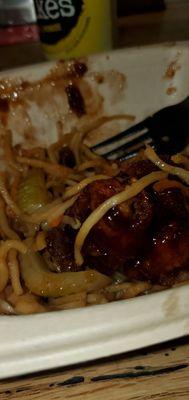 Orange chicken and chow mein