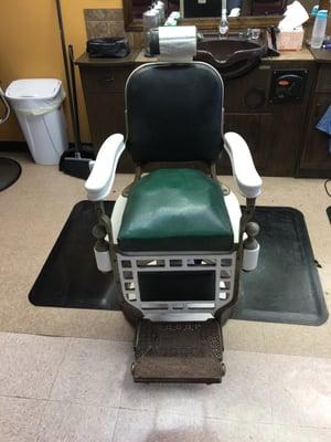 Antique barber chair from 1914.