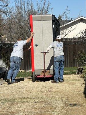 Delivery into back yard