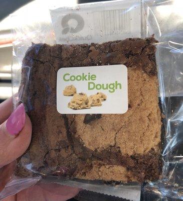 Pick up a brownie next time your in Quick Check.  You won't believe how good it is!  This is the new cookie dough one.