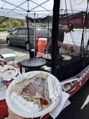 Nutella and strawberry crepe