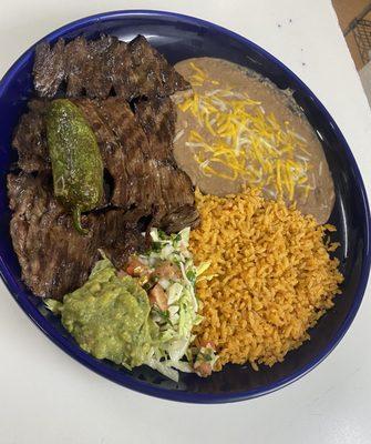 Carne asada plate. It's delicious!