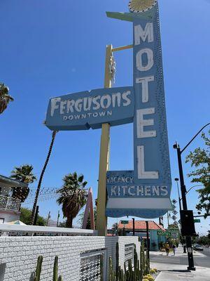 The original sign from when this motel was just that.