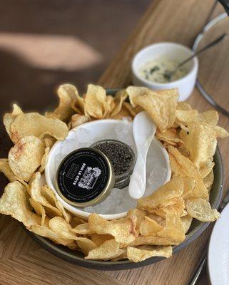 BAR LE CÔTÉ ROYAL CAVIAR, Potato chips and Sauce Gribiche...Utter BLISS!!!