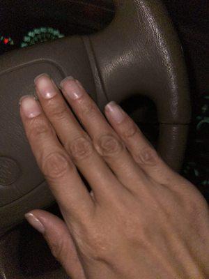 No evidence of a French manicure...four days later