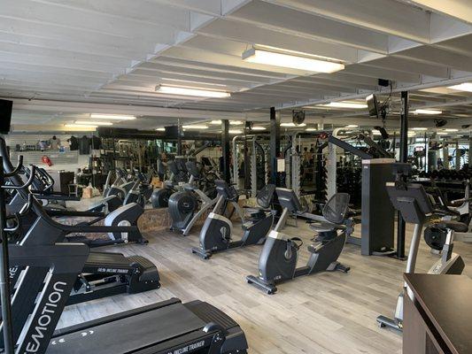 Wood floor cardio area