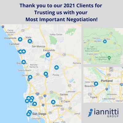 Thank you to Our 2021 Clients for Trusting Us with Your Most Important Negotiation!