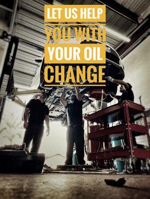 Let us help you with your Oil change service.