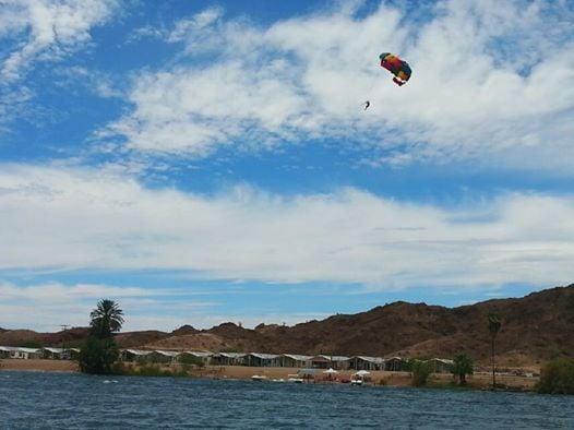 Parasailing, Parker, AZ. Colorado River, La Paz County Park.