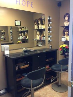 Make up room! Airbrush makeup is offered! So wonderful for a wedding or special occasion.