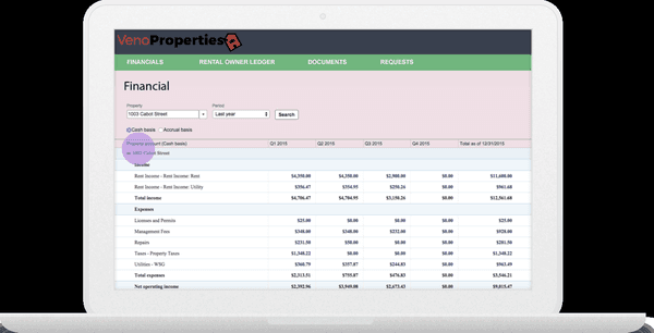 Owner, tenants, and vendor online access portals.