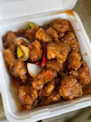 General Chicken: tender thigh meat was awesome. Asked for it extra spicy and got a mild tangy kick