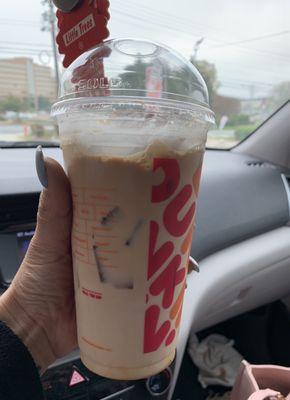 Caramel Craze Iced Latte - this is how they handed it to me. Half empty like she didn't give a f about making it after her attitude.