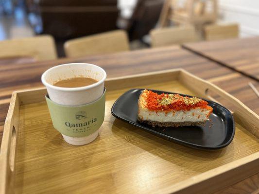 Knafeh cheesecake and Adeni Chai