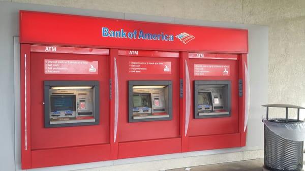 3 ATM's available, which give out 50 bills and 100 bills when withdrawing Large amounts of cash $$$