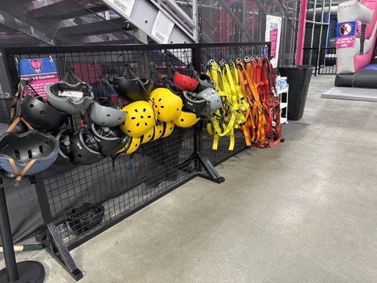 For climbing wall safety uses the kiosk before you put your on your helmet..